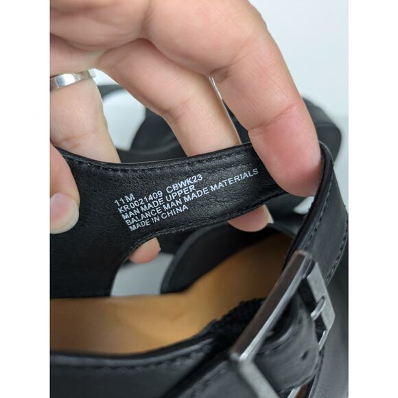 KORKS Black Babette Wedge Heeled Closed Toe Sandals Ankle Strap Women's 11 - Picture 9 of 9